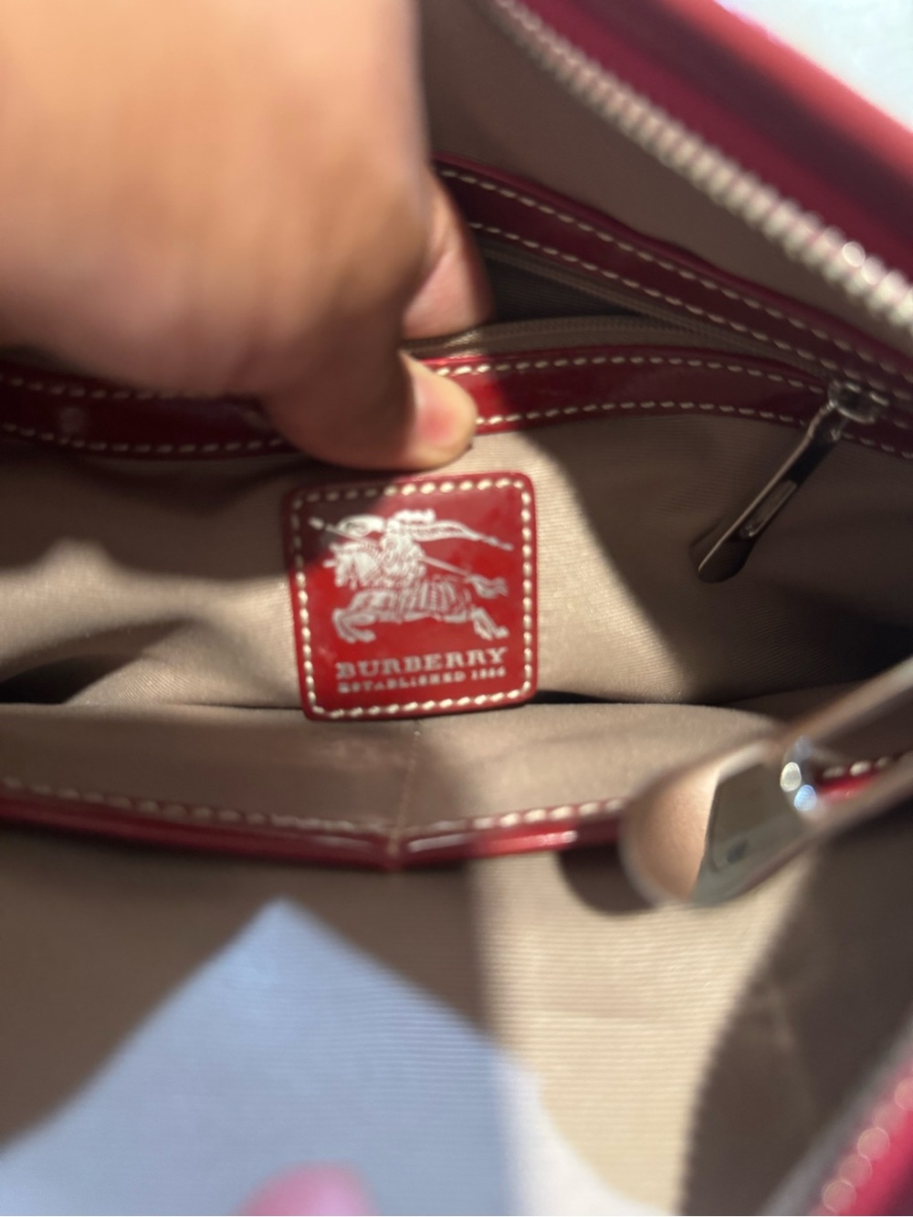 Burberry Red Plaid canvas Crossbody Shoulder Bag - Picture 6 of 8